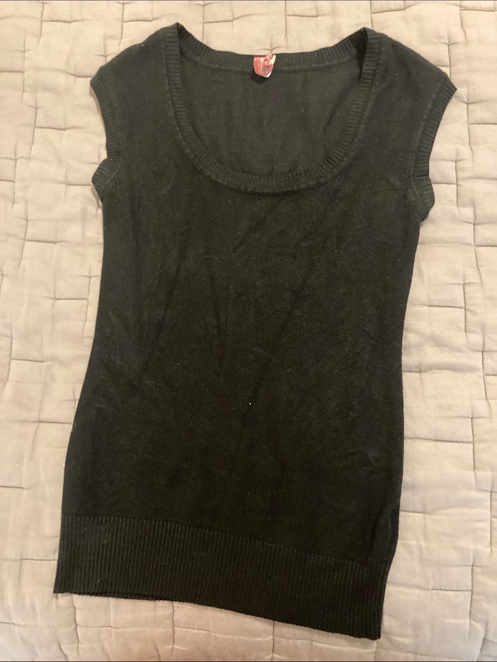 Derek Heart Black Ribbed Scoop Knit Tank